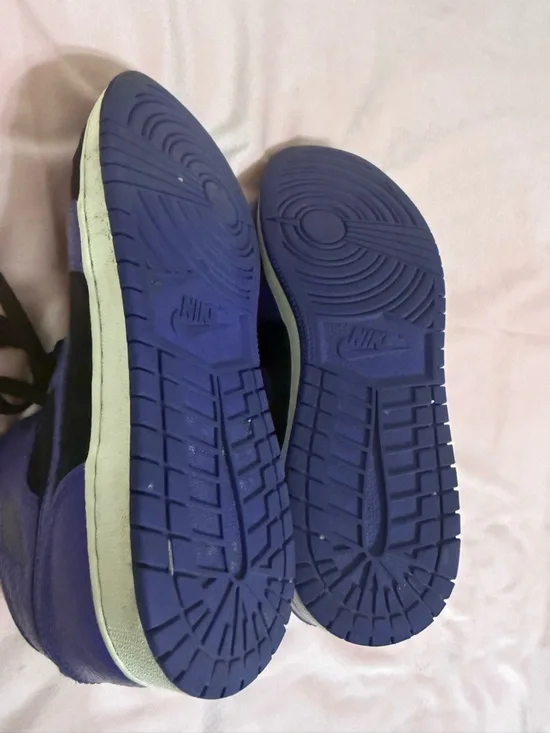 Nike Air Jordan 1 Mid Black Dark Concord Purple Sneakers Shoes 7Y Men’s 7 - Picture 11 of 12